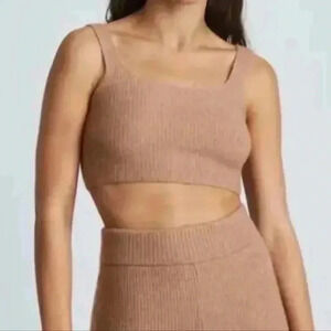 Everlane Camel Crop Tank Top Stretchy Size XXS - NWT